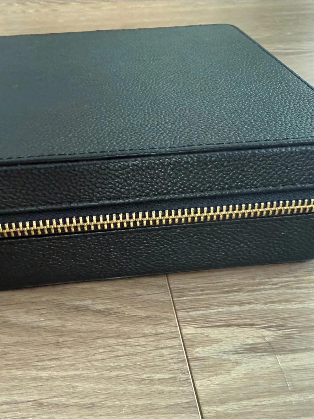 Pottery Barn Black Leather Travel Jewelry Case